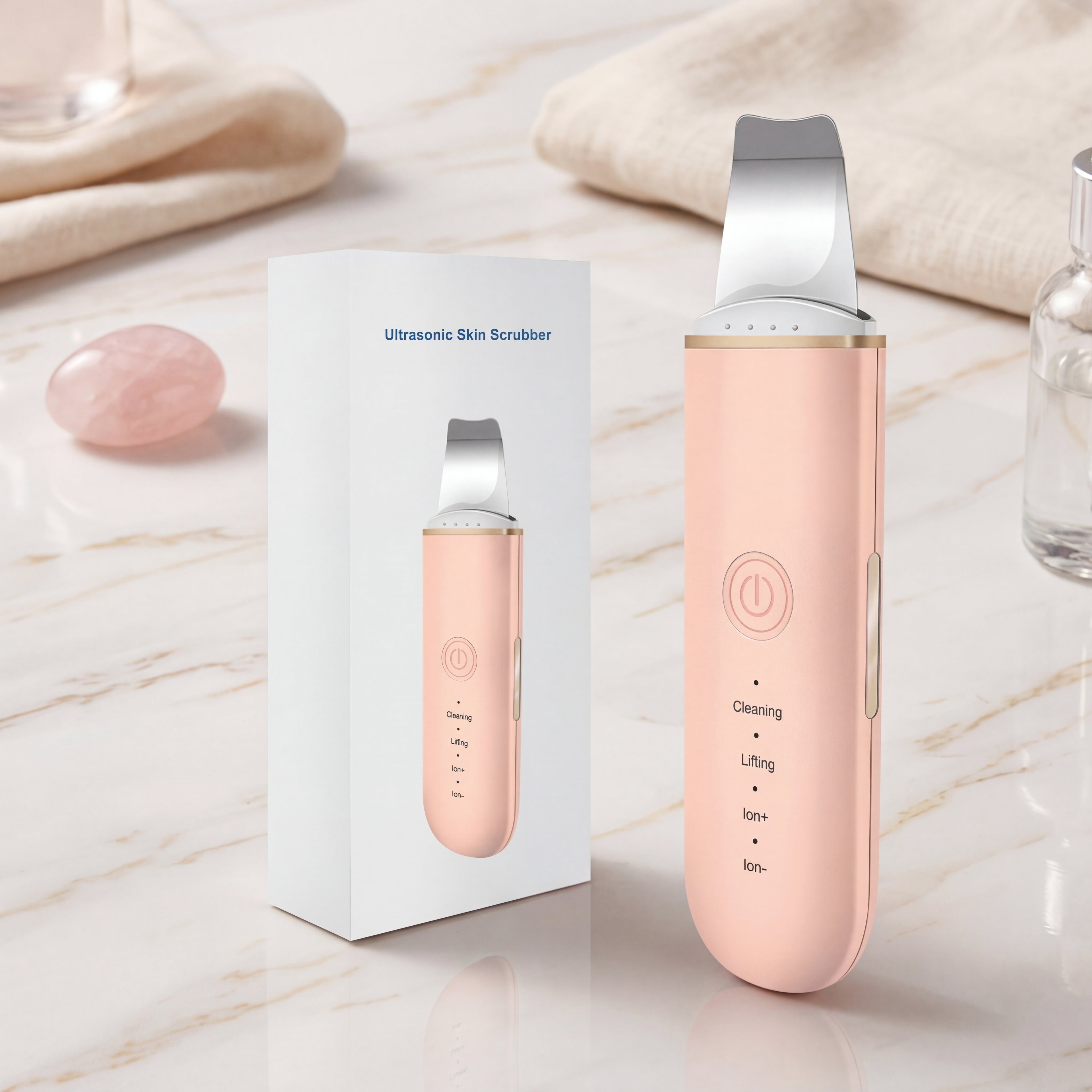 The new ultrasonic facial cleanser peeling machine removes facial blackheads pink kit
